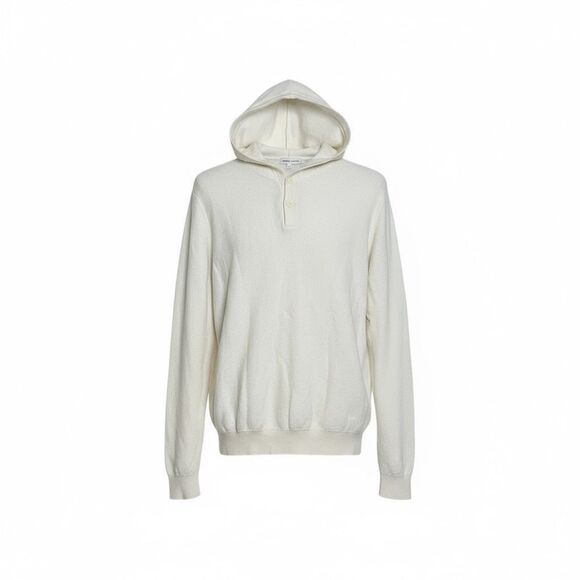 Peter Millar Hickory Cotton Wool Pique Knit Henley Hoodie Sweater Almond Size XL - Picture 1 of 10